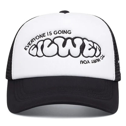 A Little Girl With A Crying Face A Sponge Embroidered Baseball Cap