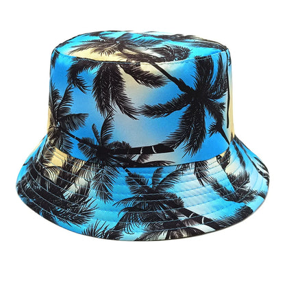 Fisherman Bucket Hat with Tropical Palm Tree Print