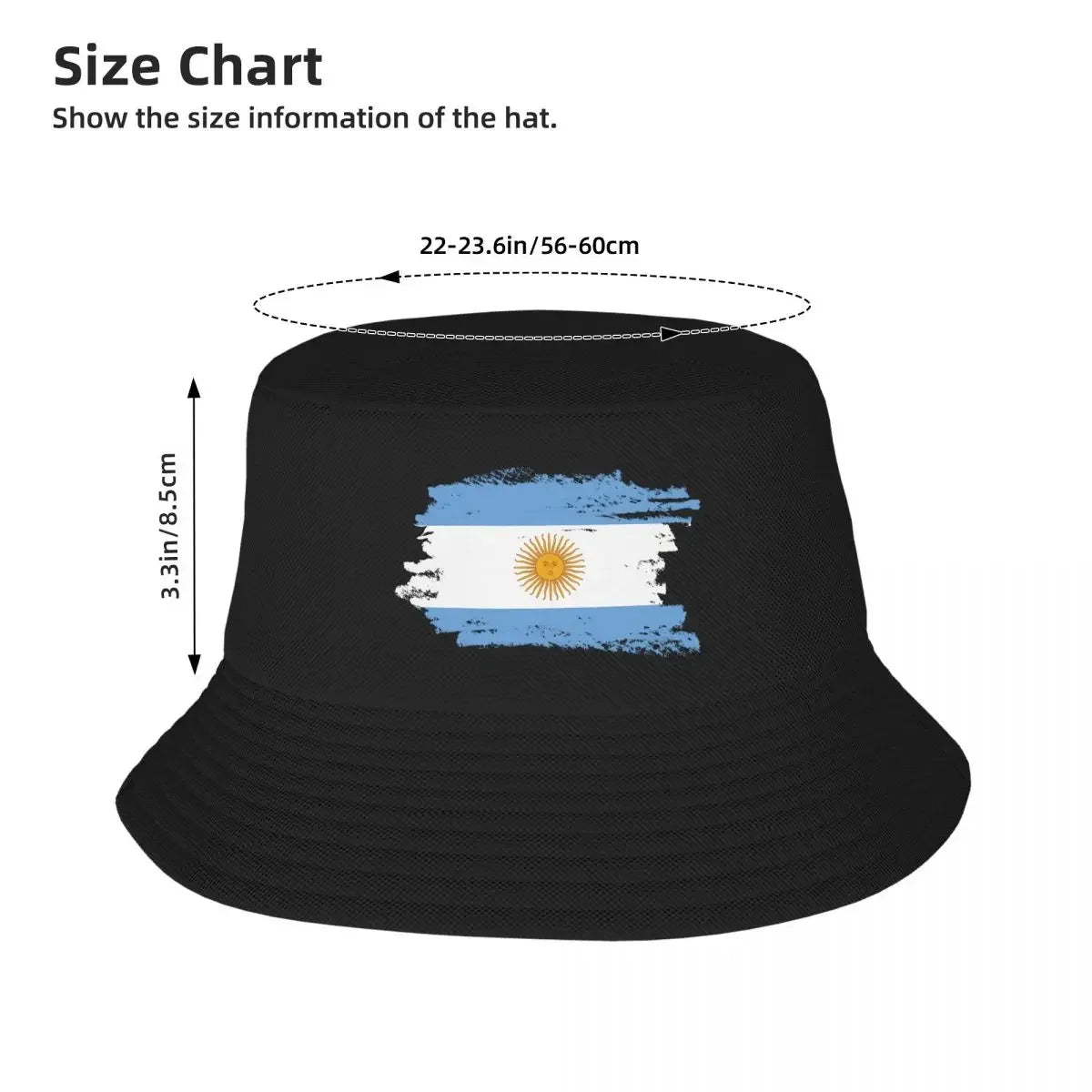 New Custom Flag Of Argentina Beach Bucket Hat