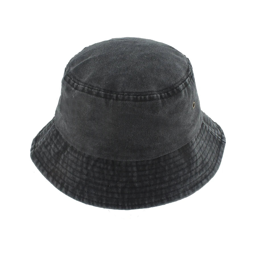 Summer Washed Denim Bucket Hats Foldable Packable Soild Color Fisherman Hat