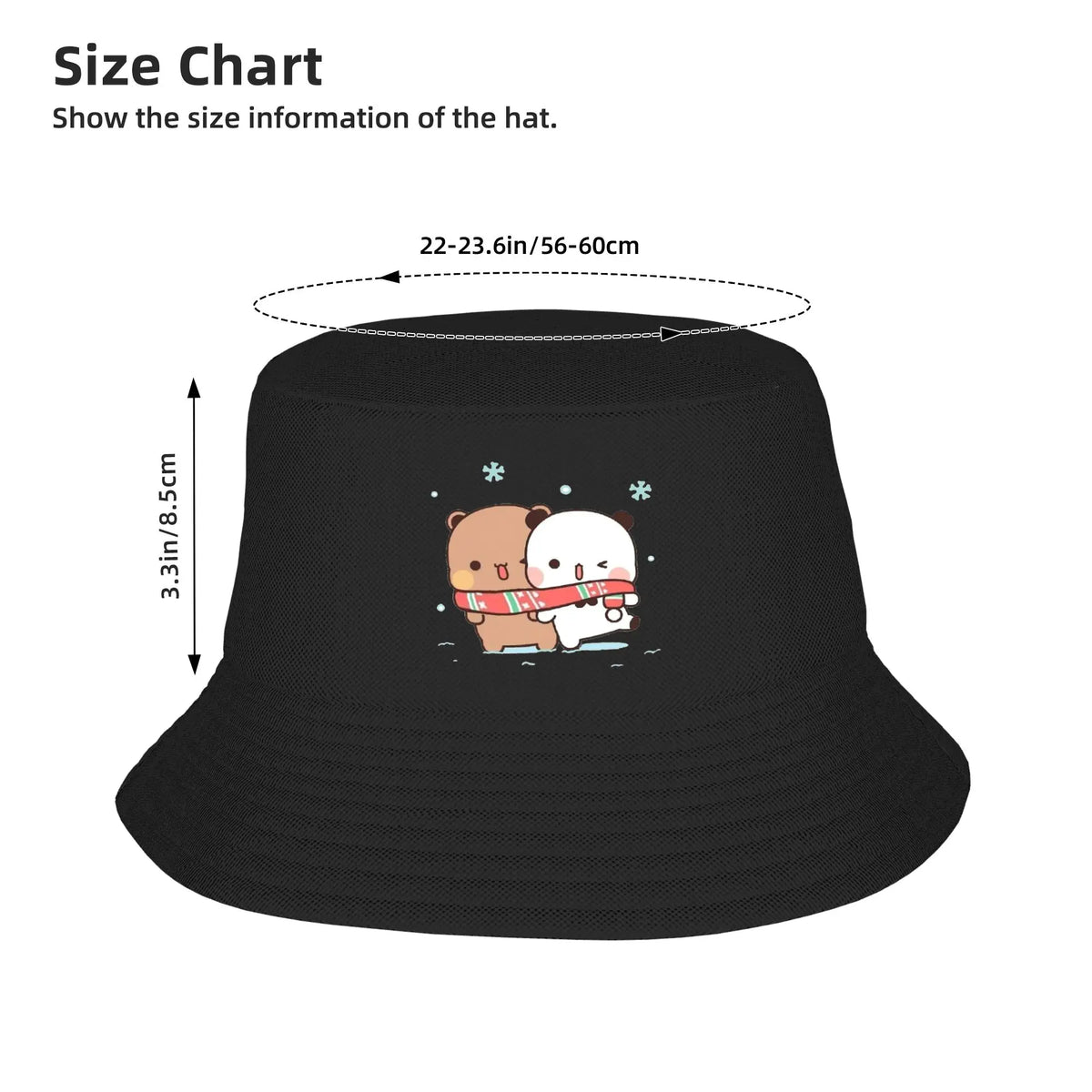 Travel Headwear Panda Bear Couple Bucket Hat