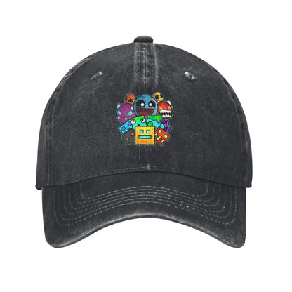 Geometry Dash Old School Gaming Casual Baseball Cap