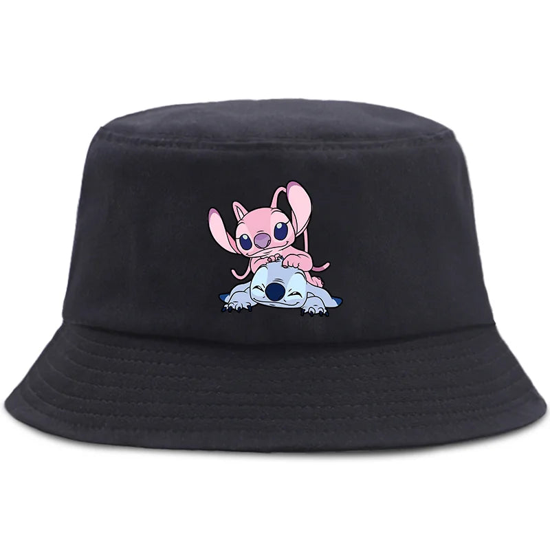Lilo Stitch Cotton Foldable Bucket Hat Women Hat Boys Girls Fishing Hunting Cap