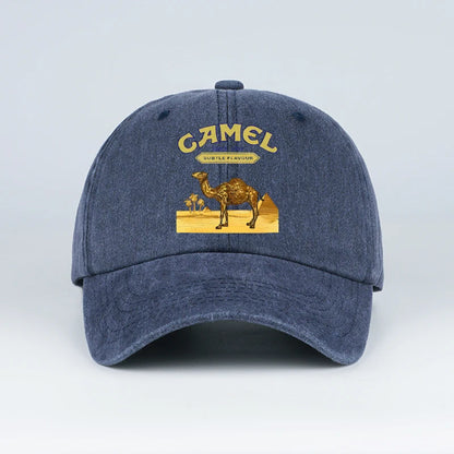 Vintage “Camel” Desert Scene Print Washed Baseball Cap
