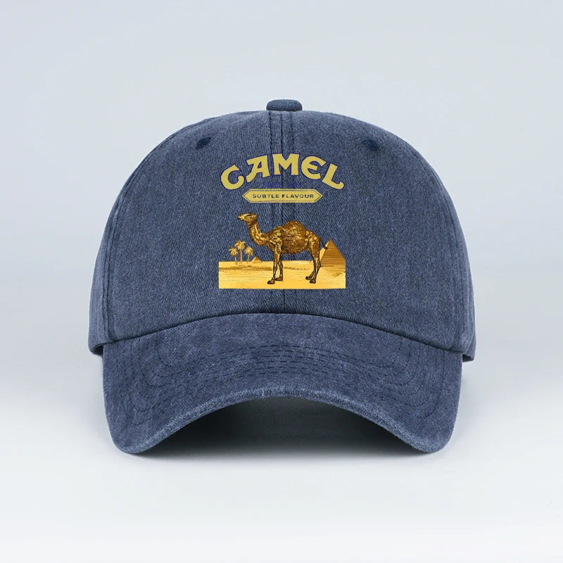 Vintage “Camel” Desert Scene Print Washed Baseball Cap