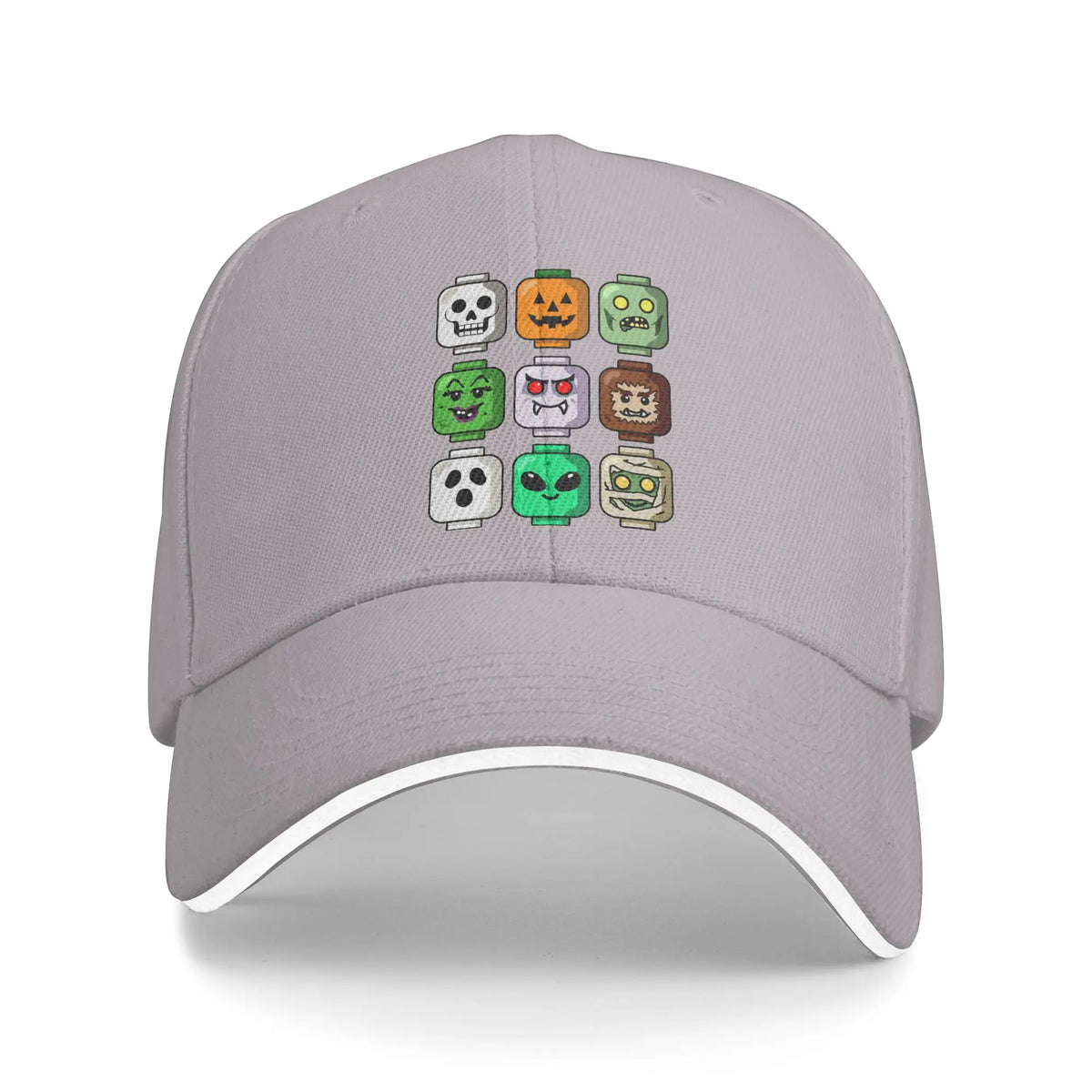 Halloween Building Brick Head Pumpkin Ghost Zombie Baseball Cap