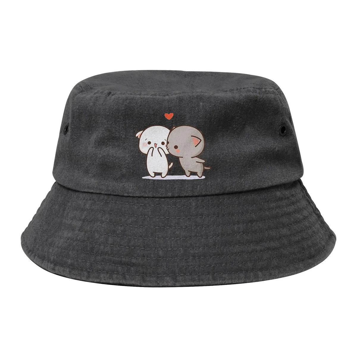 Peach And Goma Love Call Bucket Hat Vocation Mochi Cat