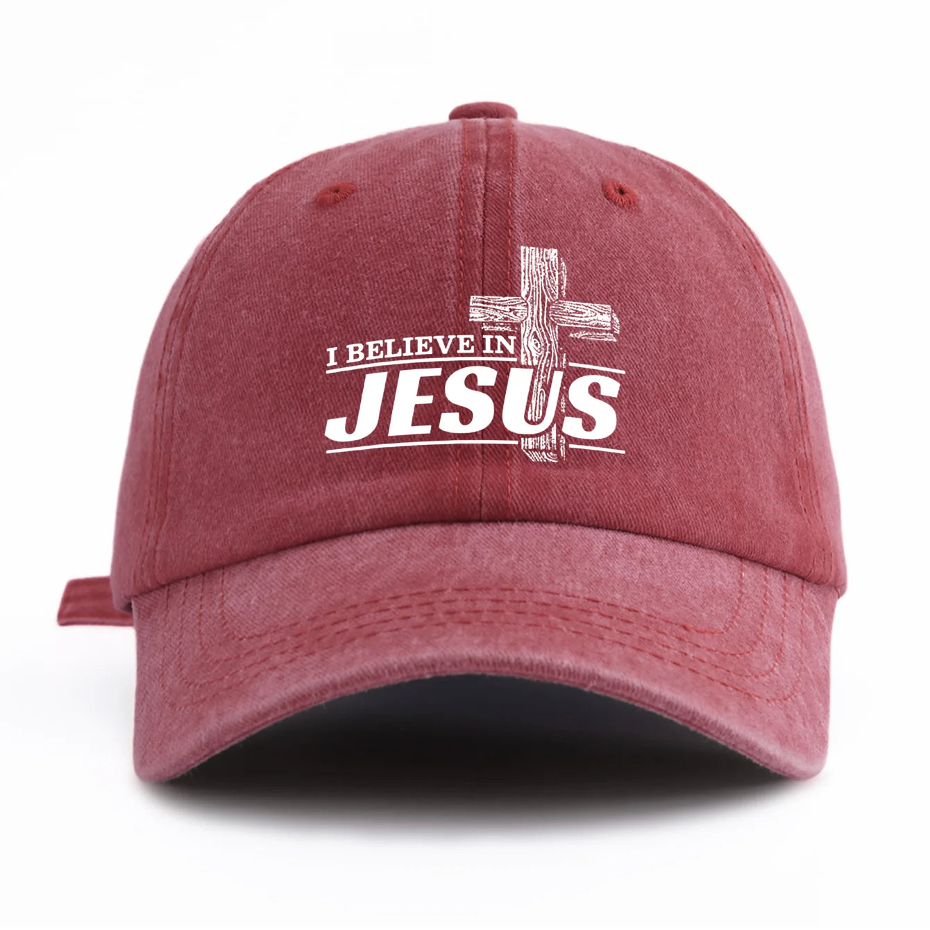 JESUS Print Washed Baseball Cap For Adults