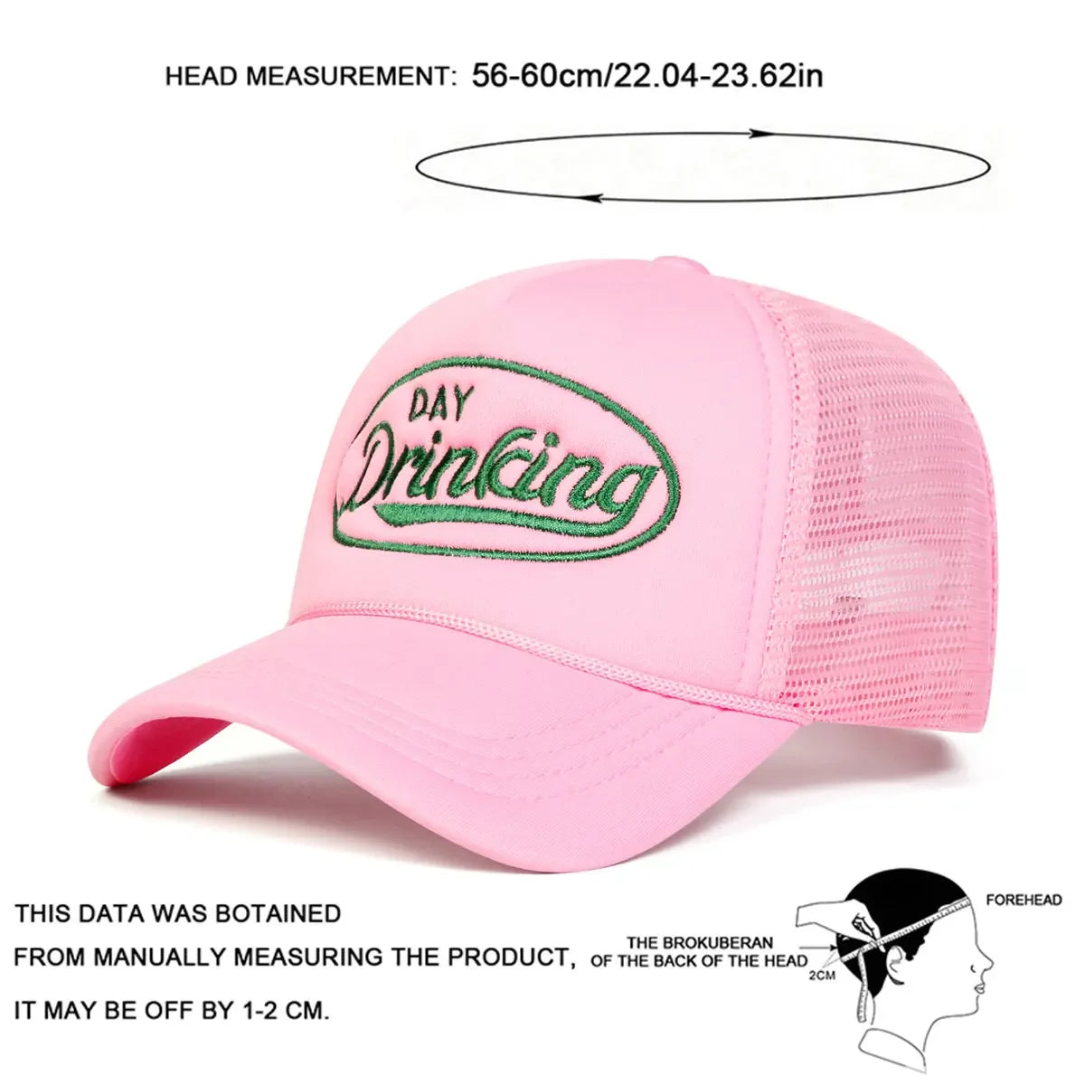 Unisex DAY DRINKING Letter Embroidery Baseball Caps