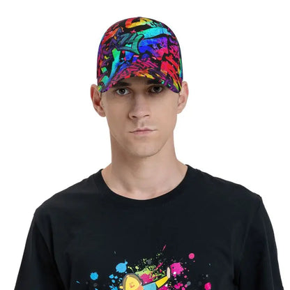 Custom Graffiti Art Print Baseball Cap Graffiti Doodle Sport Sun Caps For Men Women