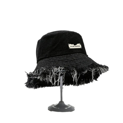 New Summer Washed Denim Blue Bucket Hat