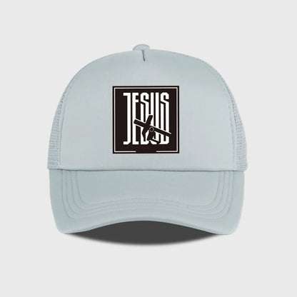 JESUS Cross-Print Sponge Mesh Cap Baseball Cap