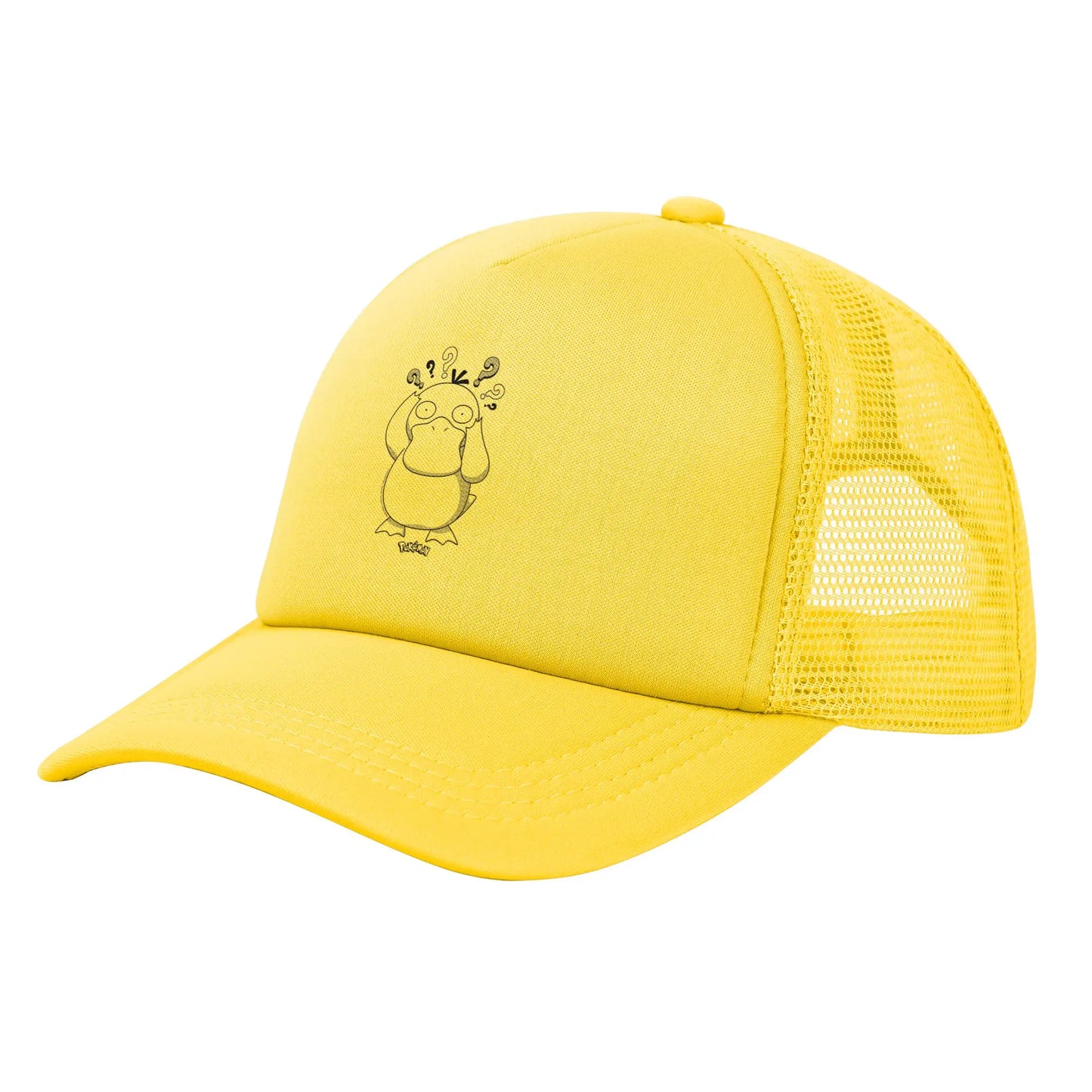 Pokemon Psyduck Pattern Trucker Hats Hip-Hop Mesh Baseball Caps