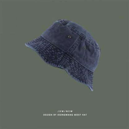 Fashion Women Men Washed Denim Solid Vintage Bucket Hats For Men Women