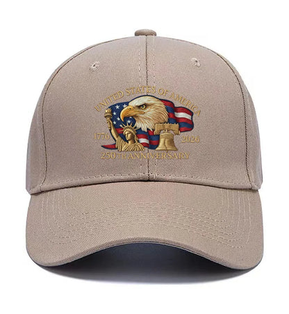 250th Anniversary Hat USA Patriotic Baseball Caps Eagle Embroidered Baseball Hats For Men Women