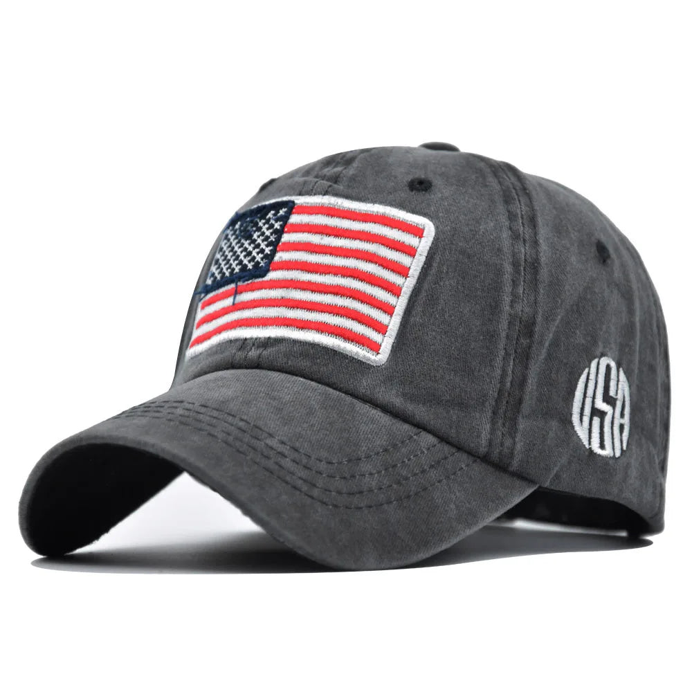 USA Flag Embroidered Baseball Cap Adjustable For Men And Women