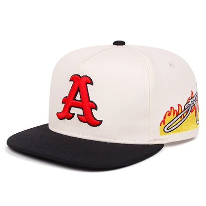 New Flat Edge Hat A Letter Embroidered Street Hip Hop Snapback Caps