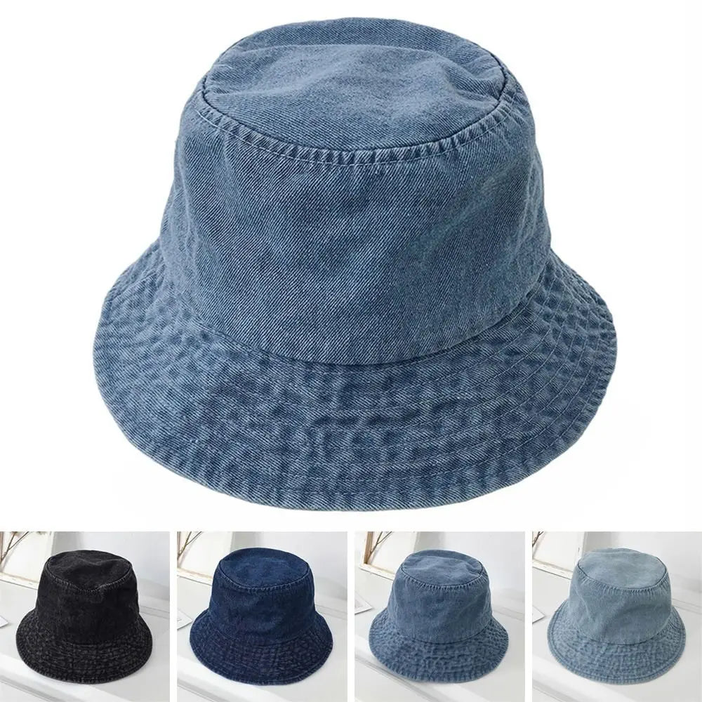 Unisex Cotton Bucket Hats Women Summer Sunscreen Panama Hat Men