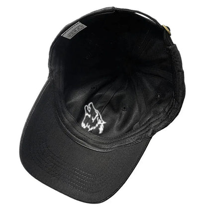 Wolf Embroidered Baseball Cap For Women Men