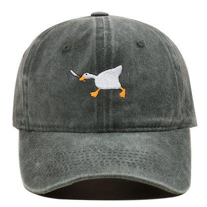 Embroidered Baseball Cap With Goose Pattern For Men And Women