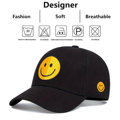 Unisex Smiling Face Embroidery Baseball Caps