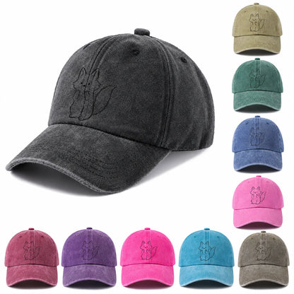 Minimal Cat Line Art Graphic Baseball Cap