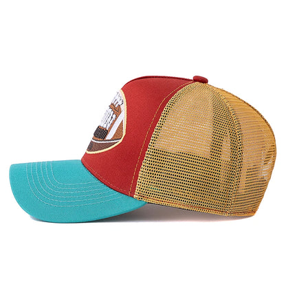 Unisex Football Pattern Mesh Summer Breathable Baseabll Cap