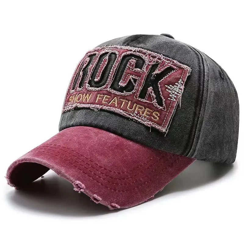 High Quality Letter ROCK Embroidery Cotton Baseball Cap