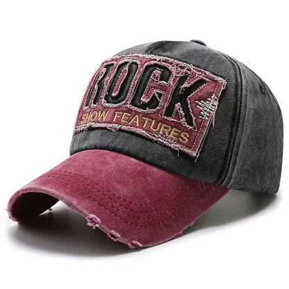 High Quality Letter ROCK Embroidery Cotton Baseball Cap