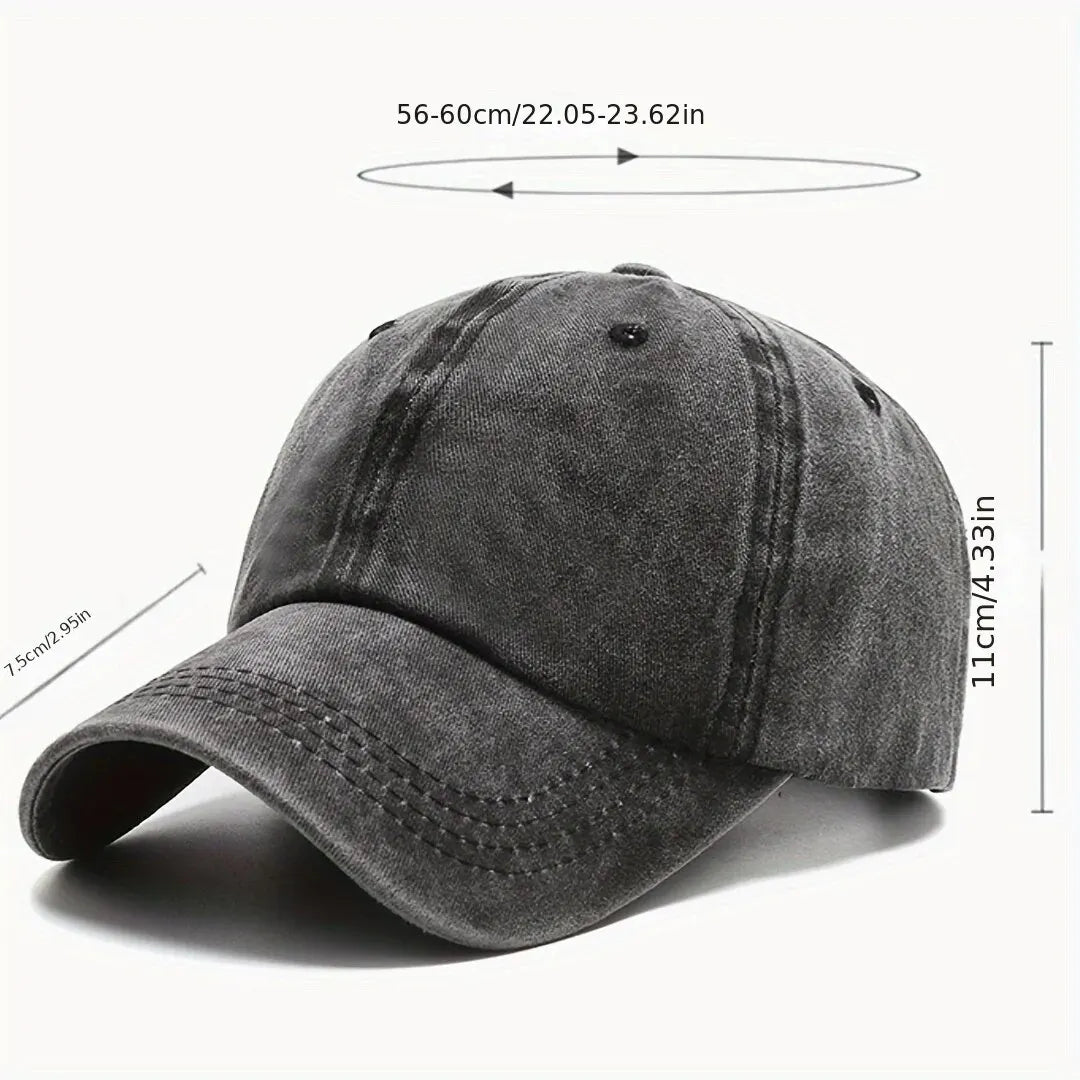Baseball Cap Adjustable Solid Color Casual Hat Stretchy Fabric