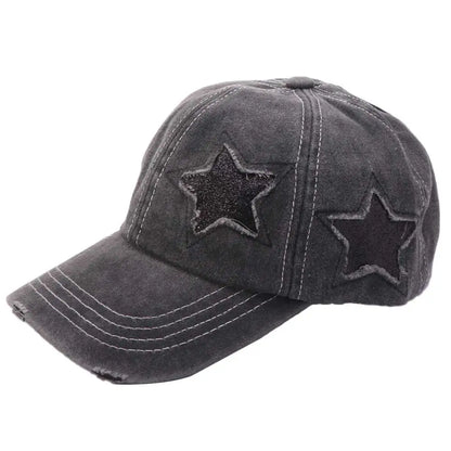 Star Baseball Hat Cotton Korean Vintage