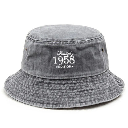 1958 Vintage Washed Fisherman Cap Old School Distressed Cotton Bucket Cap