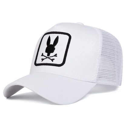 Unisex Rabbit Head Embroidery Baseball Net Caps