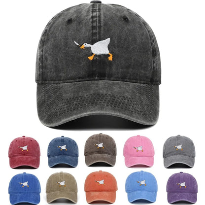 Fashion Embroidery Goose White Goose Baseball Cap Men Women