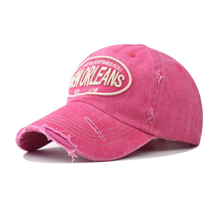 Vintage Washable Cowboy Baseball Cap Embroidery for Men Women Worn Out Hip Hop Caps