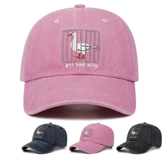Got Too Silly Letter Washed Embroidered Soft Top Baseball Cap