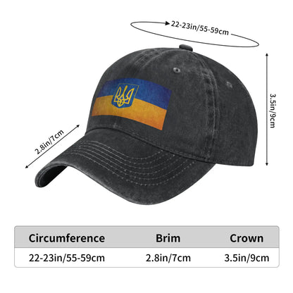 Ukraine Flag Washed Baseball Cap