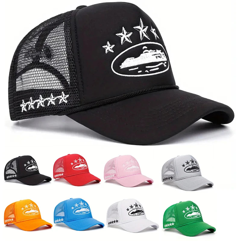 Fashionable And Simple Star-Embroidered Sponge Baseball Caps