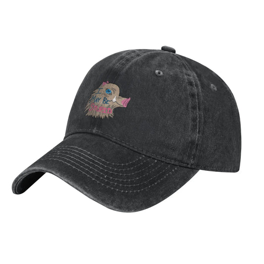 King Of The Mountain Baseball Caps Vintage Washed Inosuke Demon Slayer