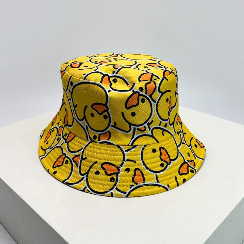 New Unisex Print Yellow Duck Bucket Hats