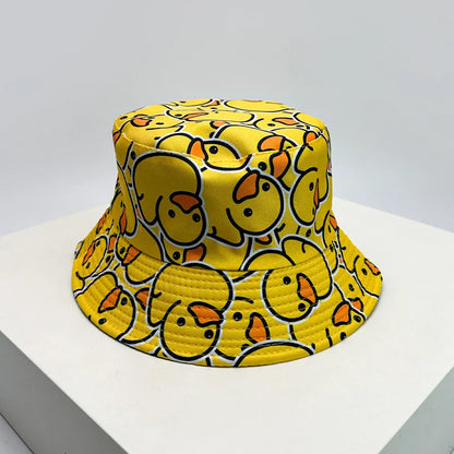 New Unisex Print Yellow Duck Bucket Hats