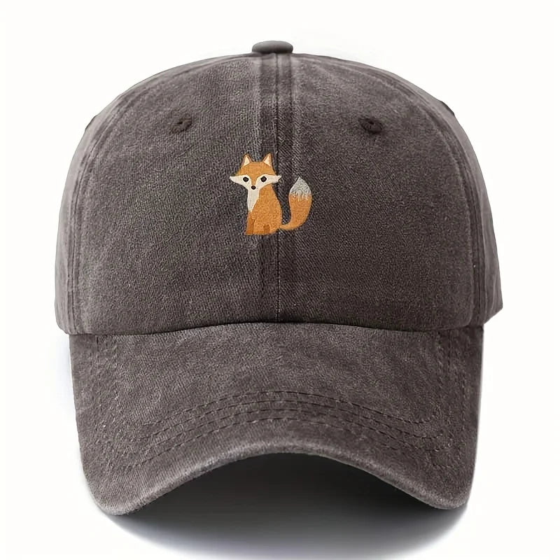 Cute Fox Pattern Printed Baseball Cap For Daily Casual Fashion