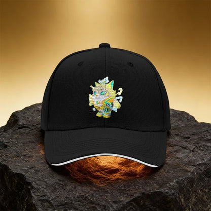 Thunder Lightning Cute Cat Image Hat Unisex Printed Baseball Cap