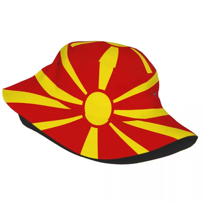 North Macedonia Flag Fisherman Cap Hip Hop Gorras Summer Unisex Bucket Hat