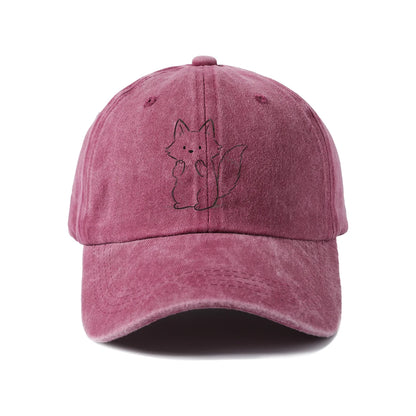 Minimal Cat Line Art Graphic Baseball Cap