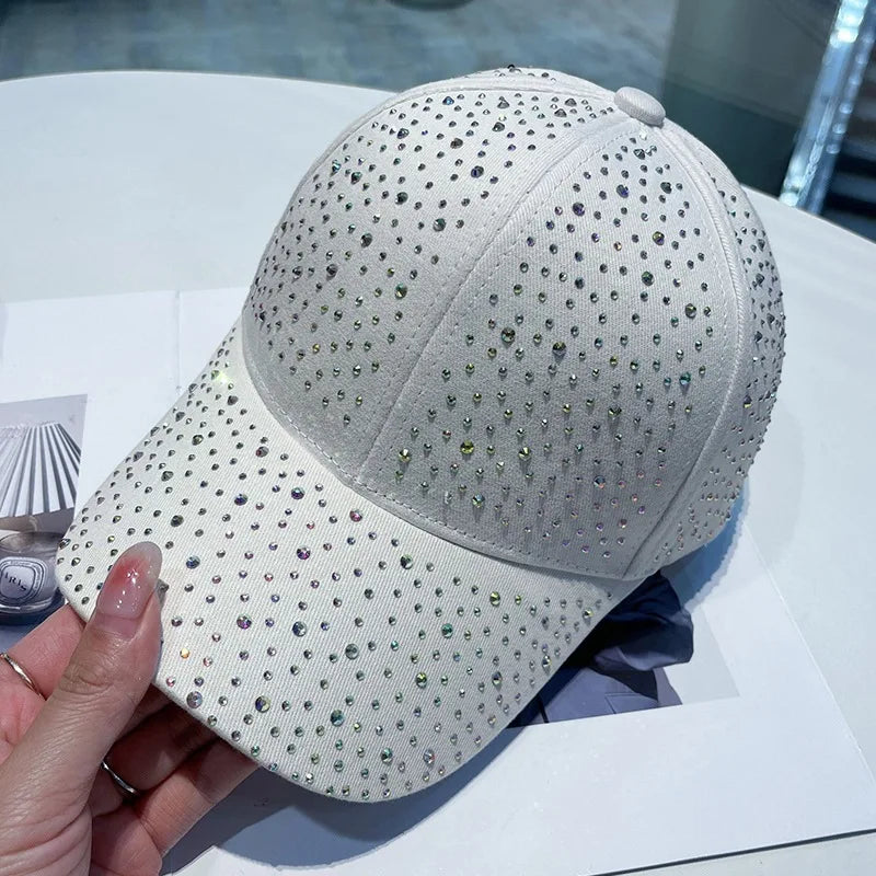 Full Body Rhinestone Baseball Cap Men Women Cotton Diamonds