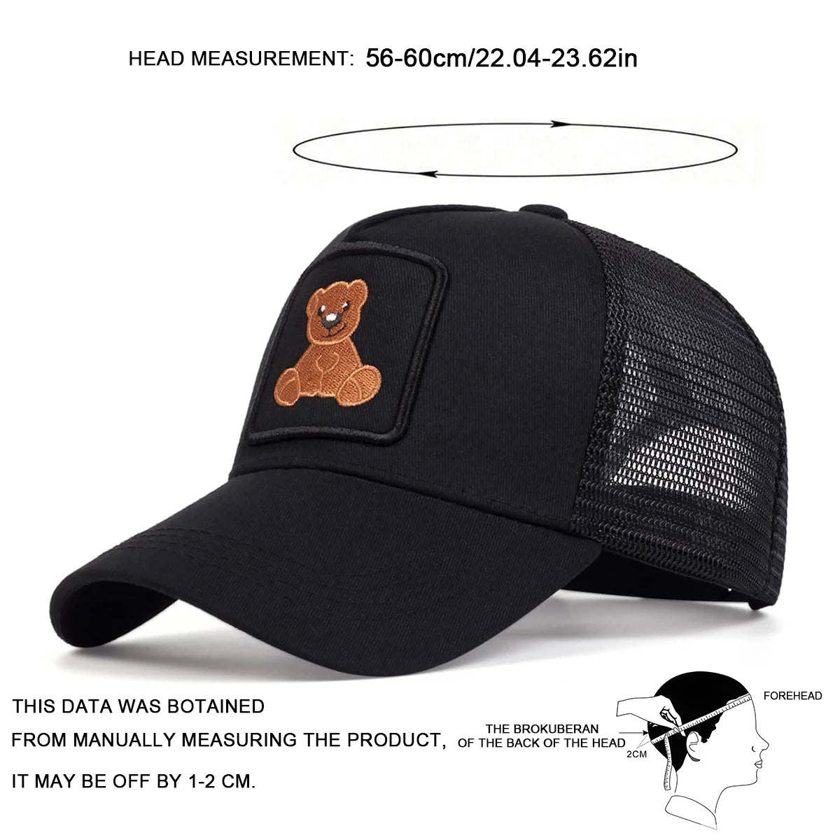 Little Bear Embroidery Baseball Cap