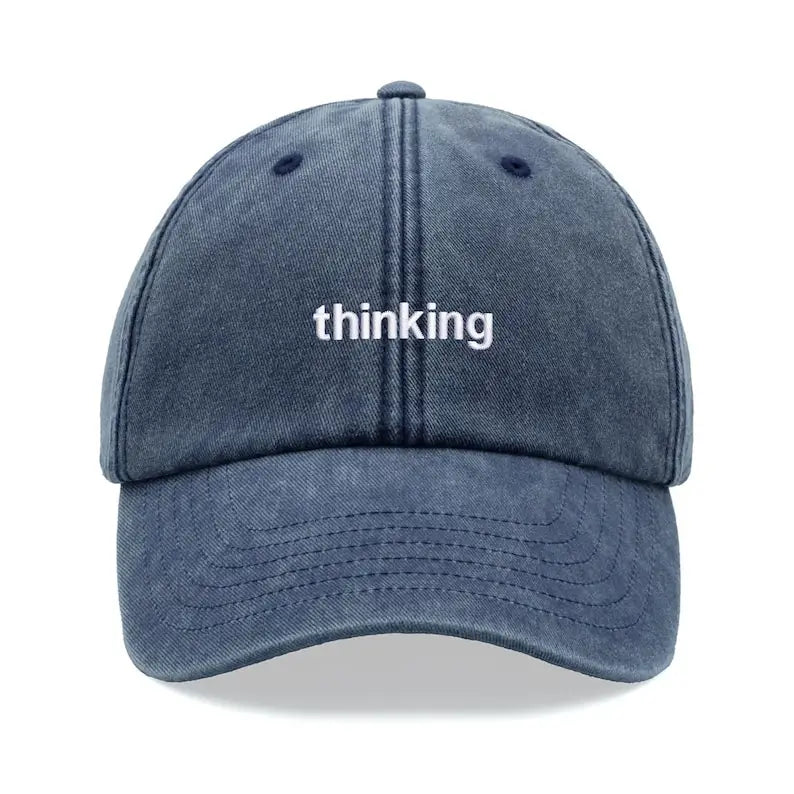 "thinking" Baseball Cap Vintage Washed Unisex Dad Hat