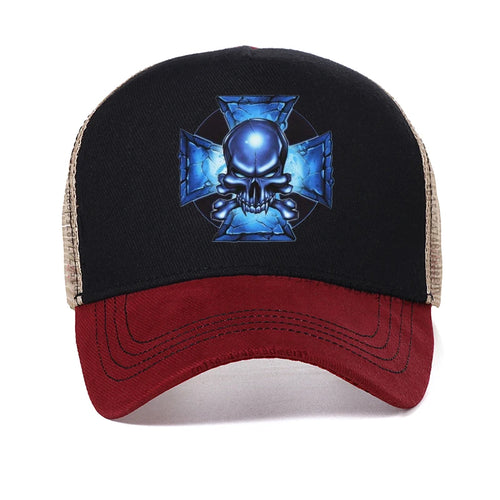 Malta Cross Skull Rider Baseball Cap