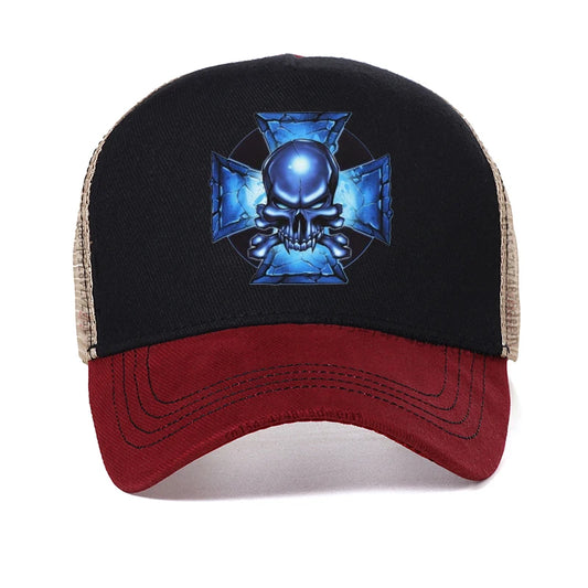Malta Cross Skull Rider Baseball Cap
